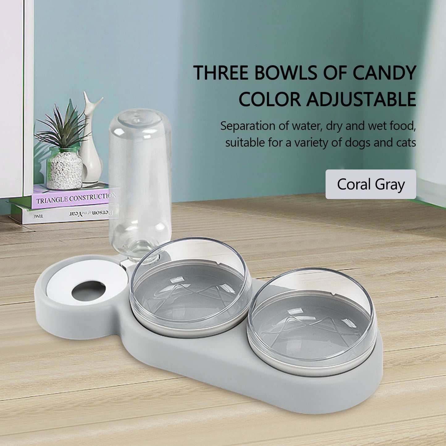 Pet Bowl with Auto Water Dispenser